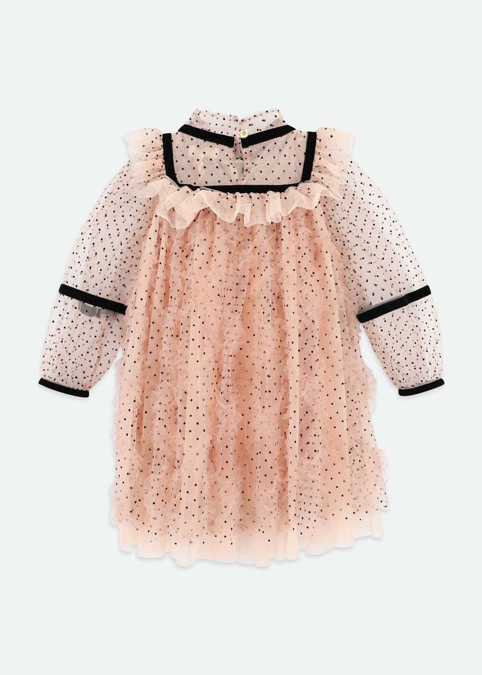 adelia flock dotted tulle dress blush pink - abito - Angel's face