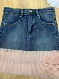 GIGI TULLE  TRIM DENIM SKIRT - gonna - Angel's face