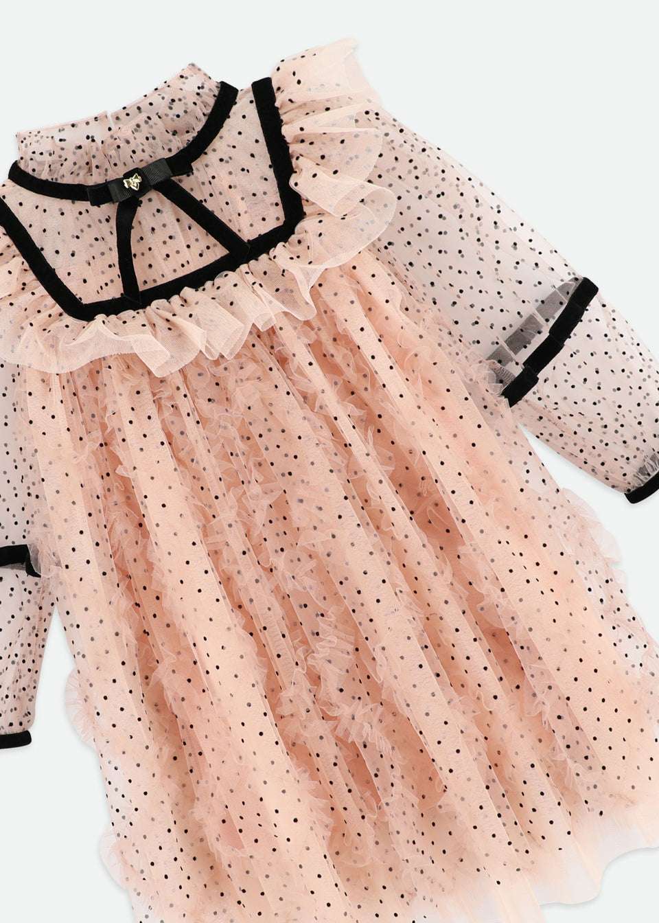 adelia flock dotted tulle dress blush pink - abito - Angel's face