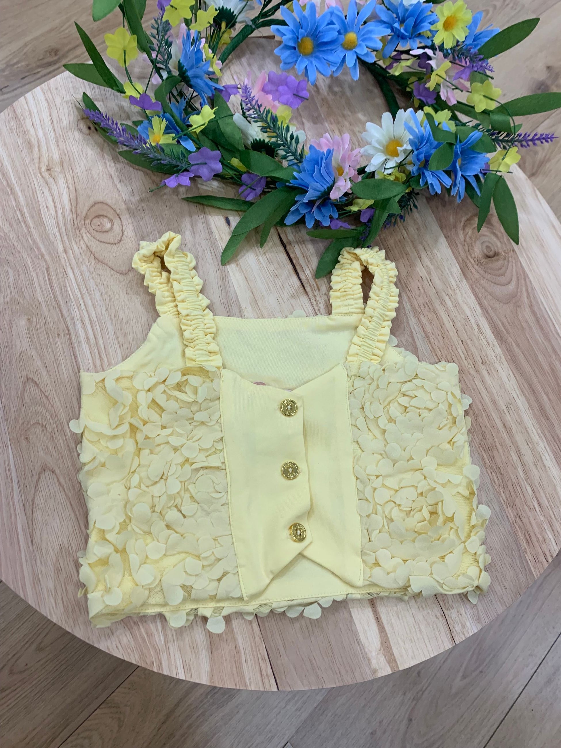 PAETON 3D ROSES STRAPPY TOP - TOP - Angel's face