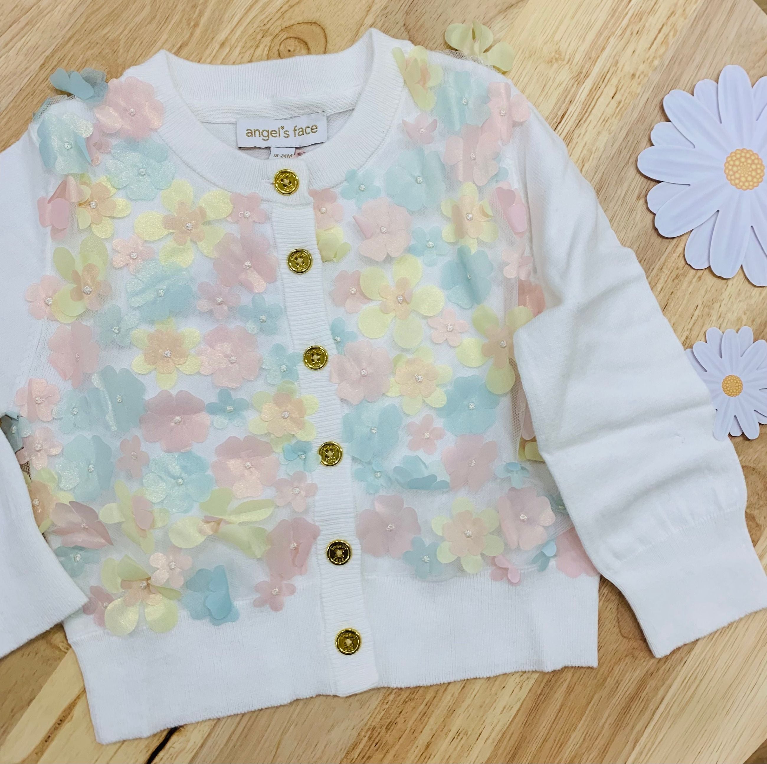 CHRIS 3D MULTI FLOWER CARDIGAN - cardigan - Angel's face