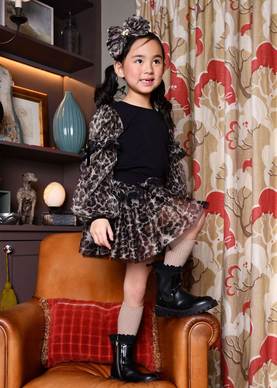 lila leopard top black - t-shirt m/l - Angel's face
