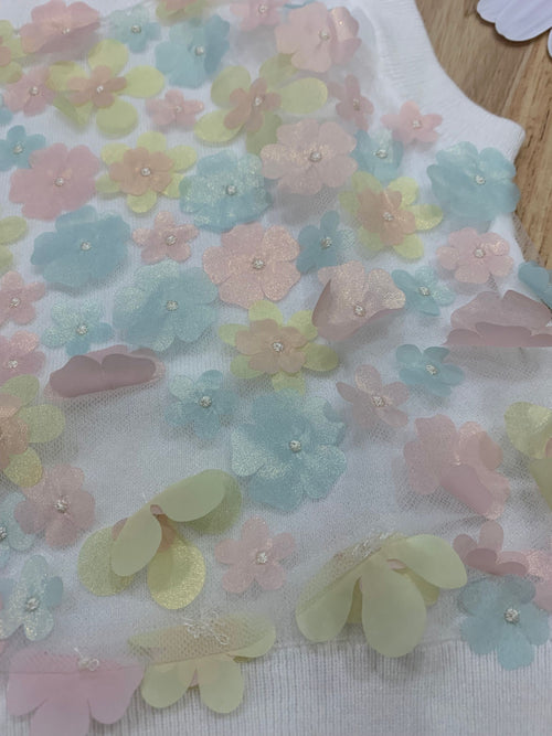 morag 3D MULTI FLOWER TOP - TOP - Angel's face