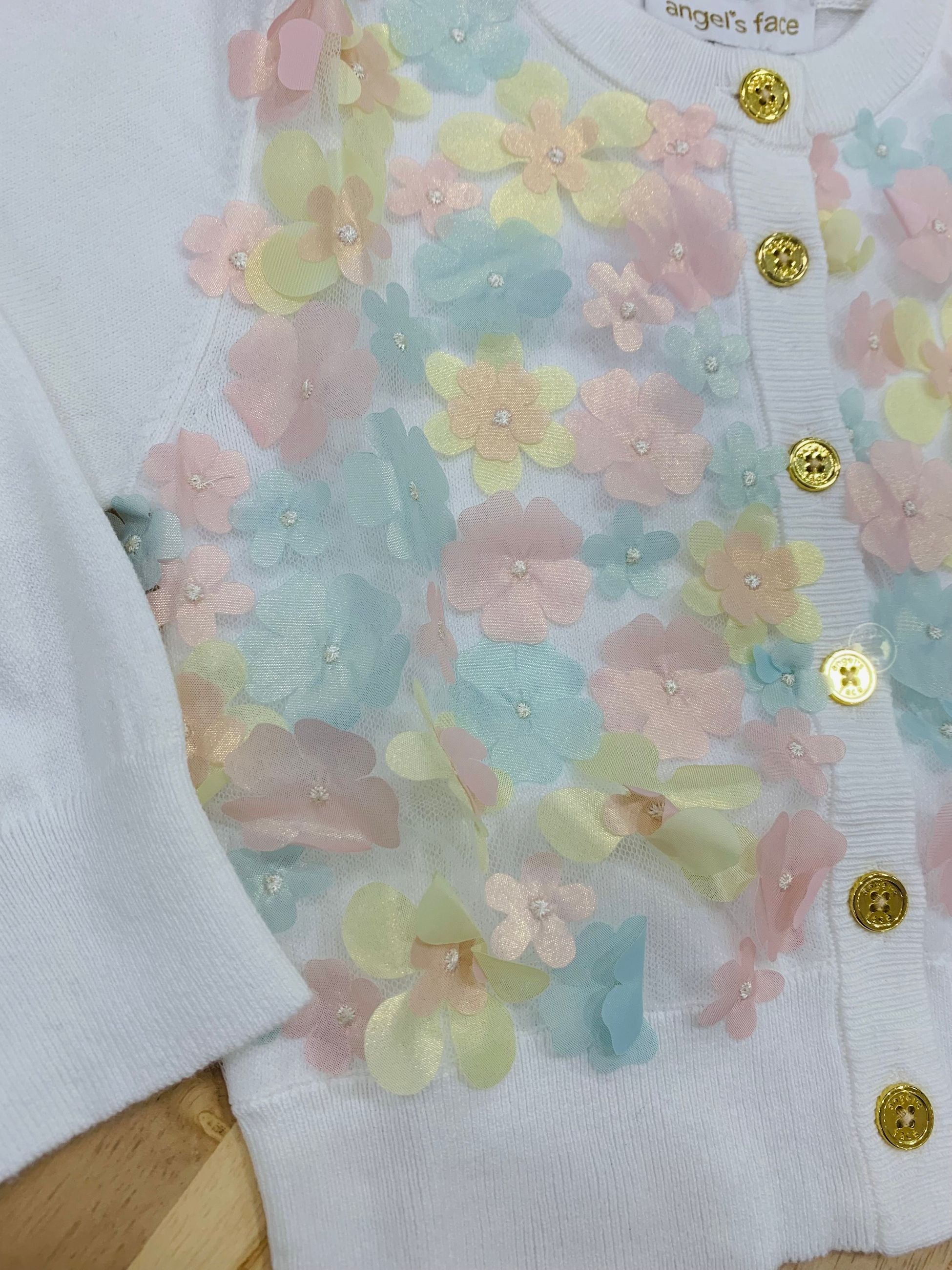 CRIS 3D MUTI FLOWE KNITTED BABY CARDIGAN - cardigan - Angel's face