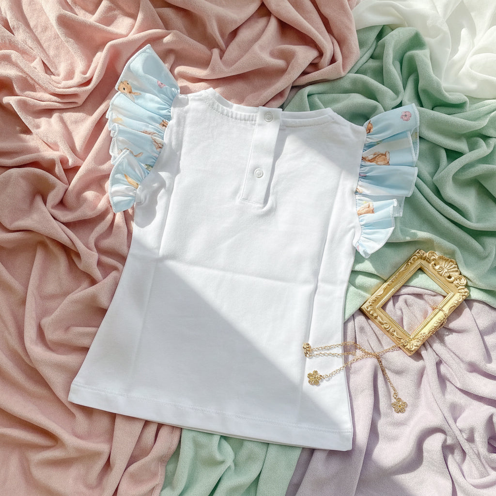 GIRL T-SHIRT RABBIT BLUE -  - maia pata
