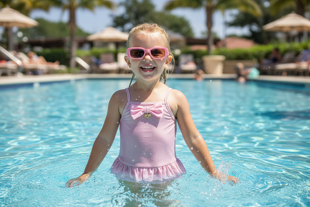 GUPPIE PINK PARKLE BABY SWIMSUIT -  - Angel's face