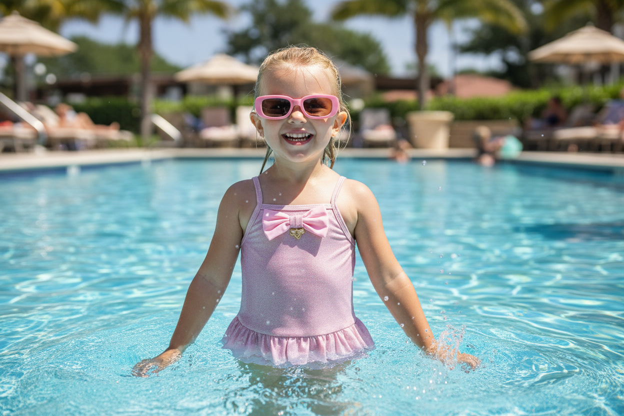 GUPPIE PINK PARKLE BABY SWIMSUIT -  - Angel's face