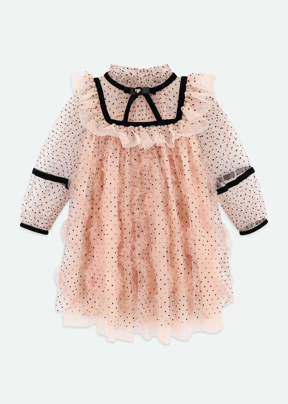 adelia flock dotted tulle dress blush pink - abito - Angel's face